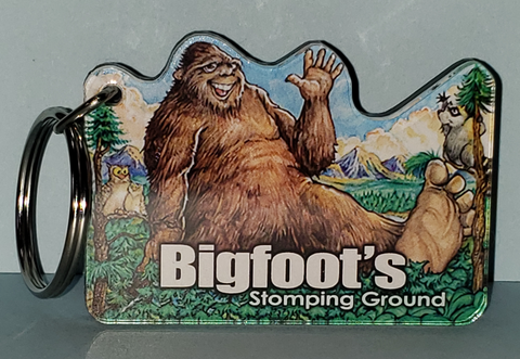 Bigfoot Waving Keyring